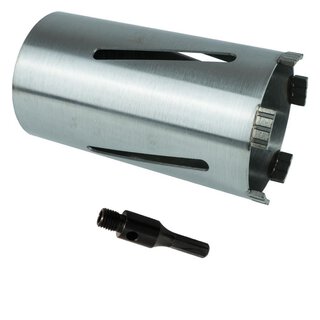 Diamantbohrkrone Laser Turbo -  52 mm / 6-kant kurz (100 mm) inkl. 1x Austreibkeil / mit Zentrierbohrer